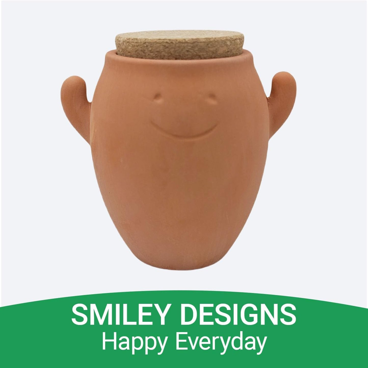 4 PCS Smiley Face Ceramic Self-Watering Pots with Cork Lids – Automatic Plant Irrigation Stakes for Indoor & Outdoor Gardening