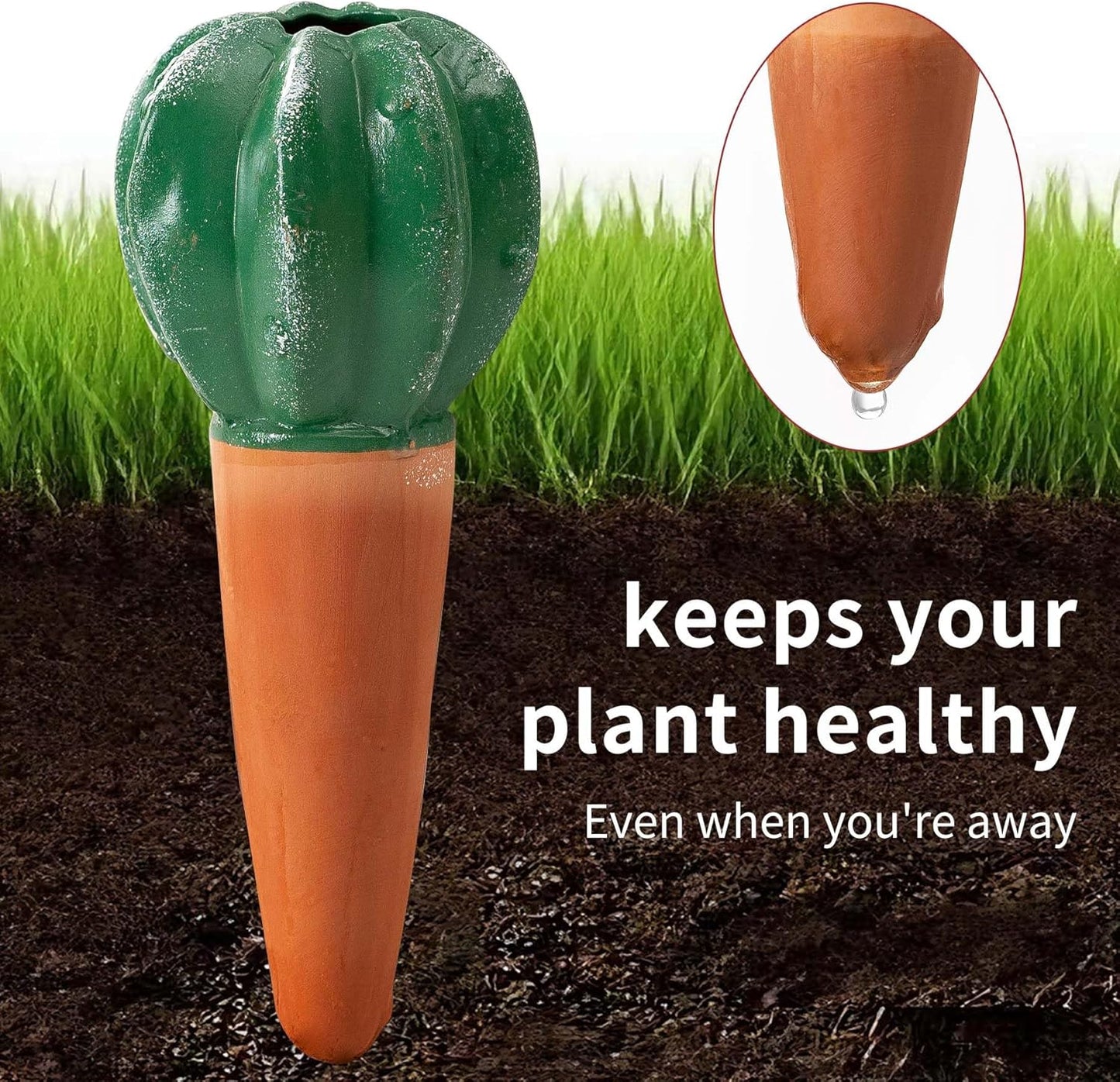 Terracotta Self-Watering Spikes | Red Clay Material | 4 Pack | Decorative Plant Waterer
