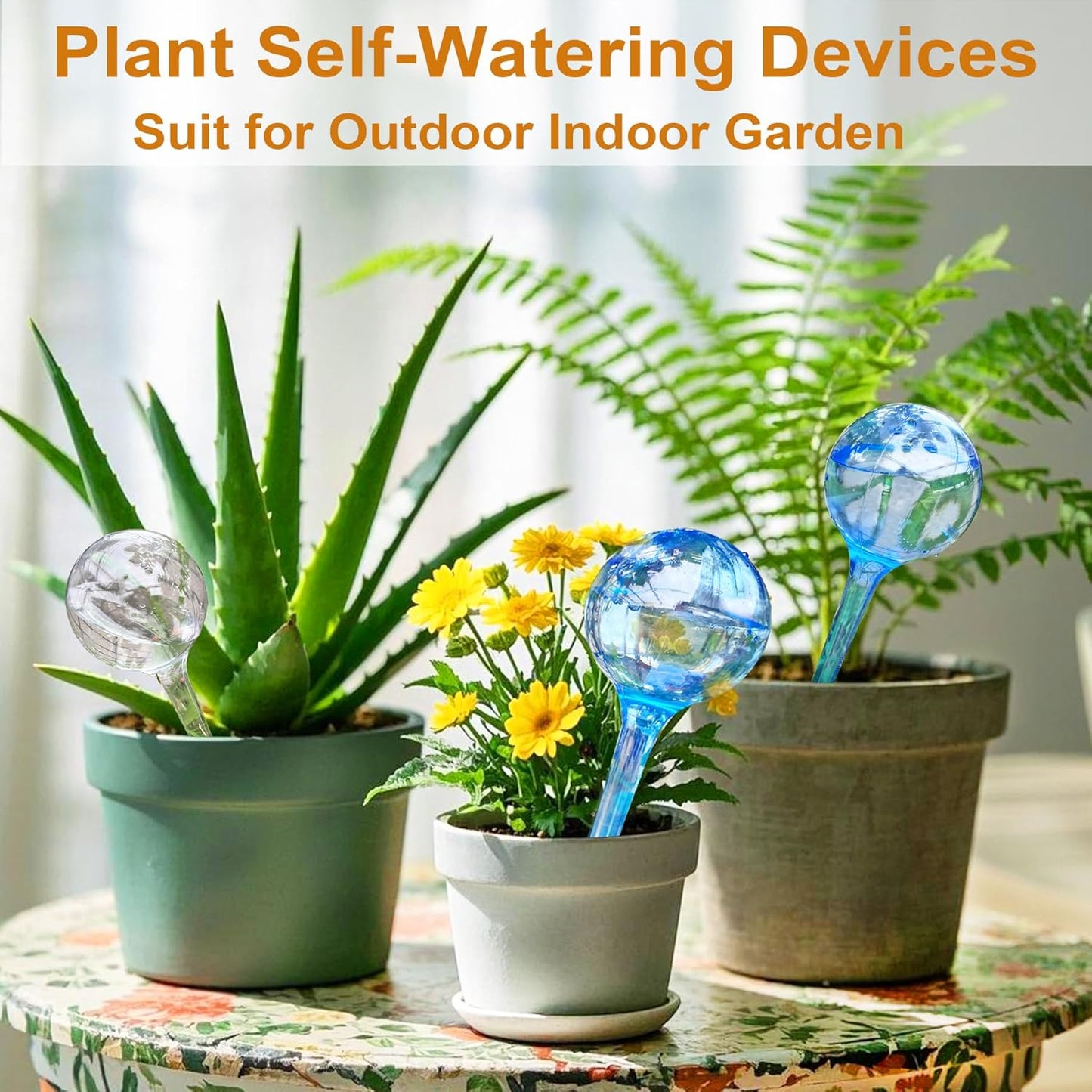 Automatic Plant Watering Globes | 10 Pack (6 Large + 4 Small) | PVC Material