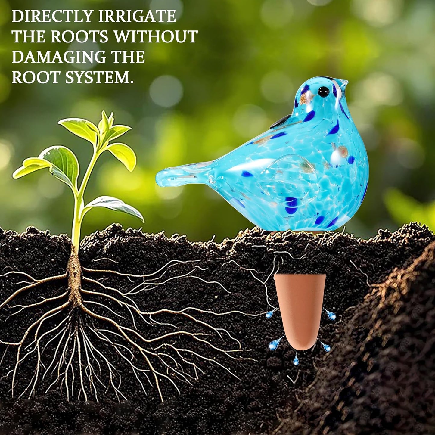 Bird-Shaped Glass Plant Watering Device | Decorative Self-Watering Tool
