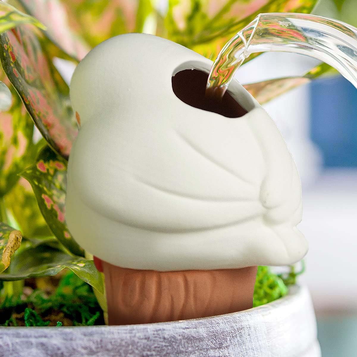 4 PCS Cute Bird Design Self-Watering Stakes – Ceramic Plant Watering Globes for Indoor & Outdoor Pots