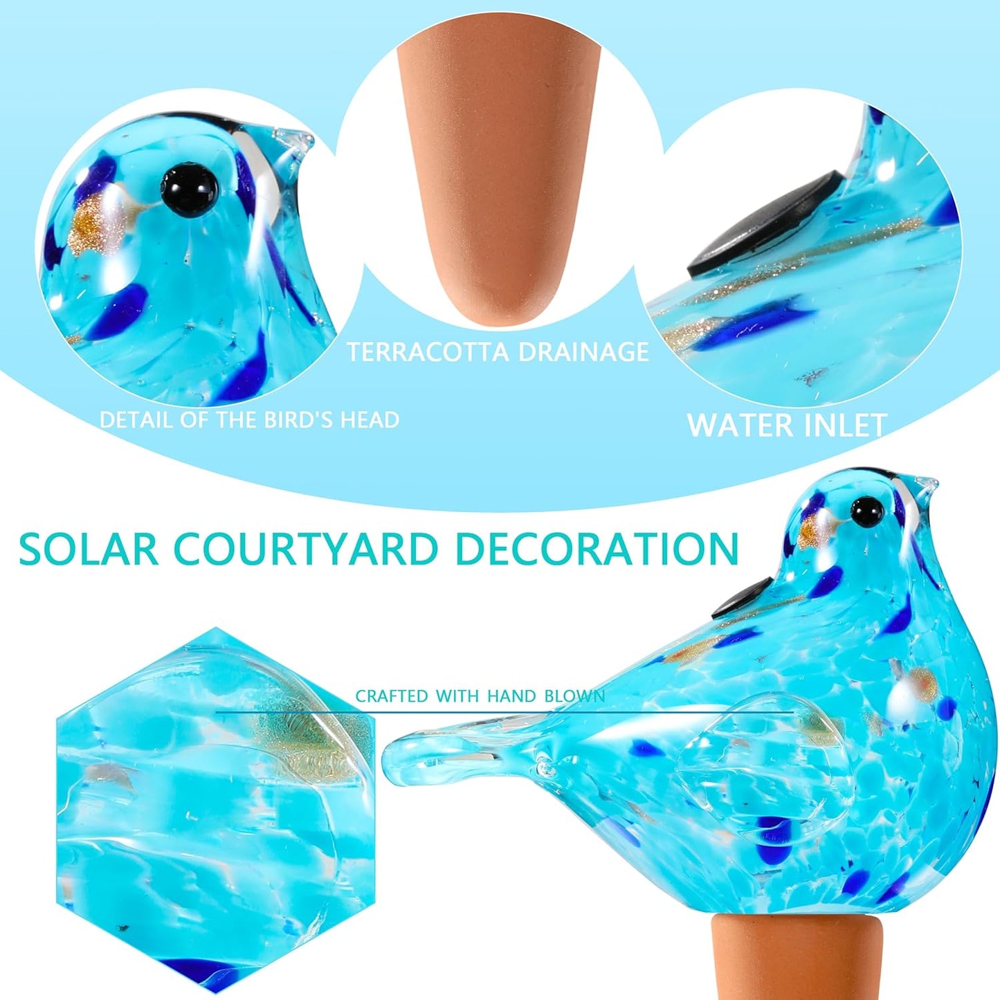 Bird-Shaped Glass Plant Watering Device | Decorative Self-Watering Tool