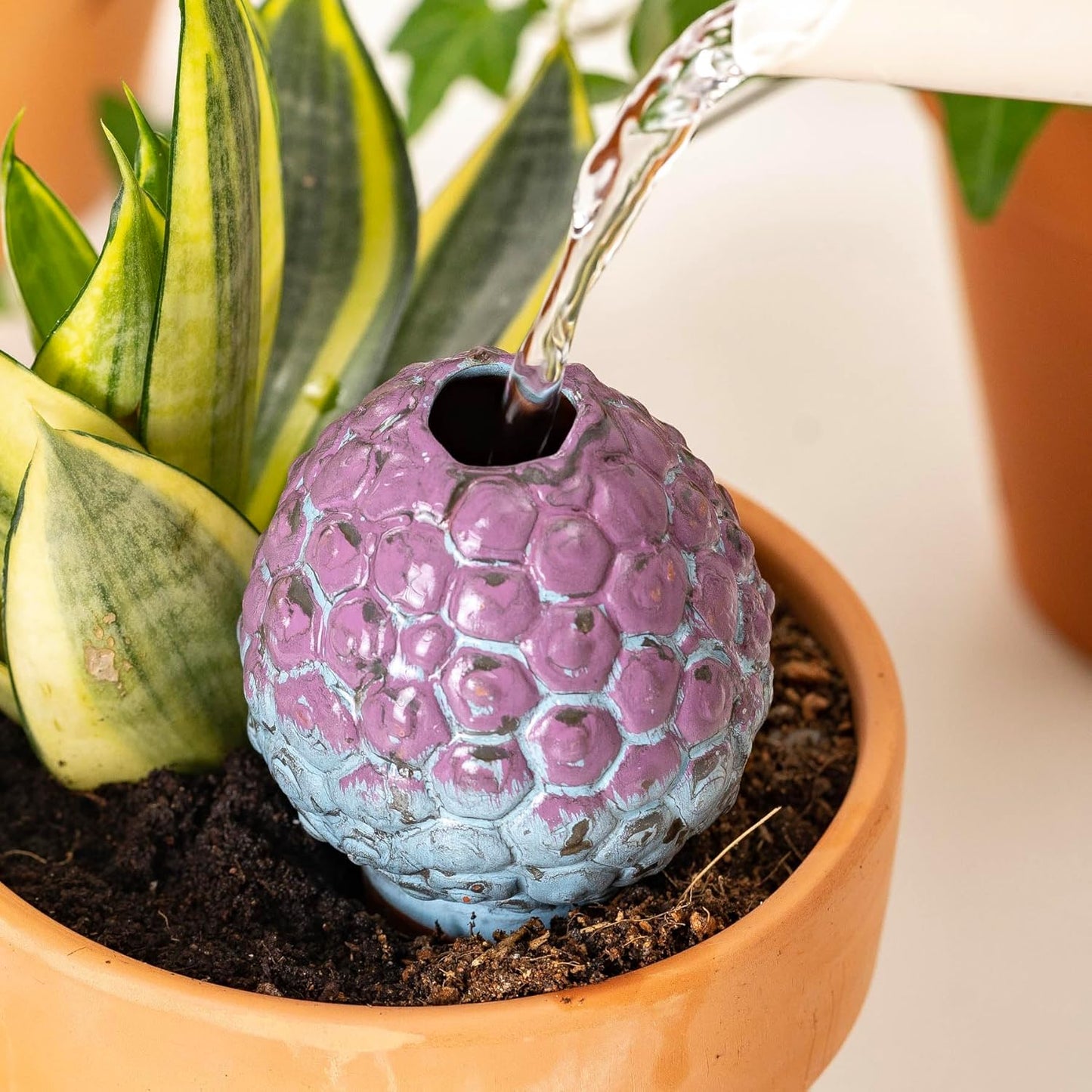 Terracotta Self-Watering Spikes | Red Clay Material | 4 Pack | Decorative Plant Waterer