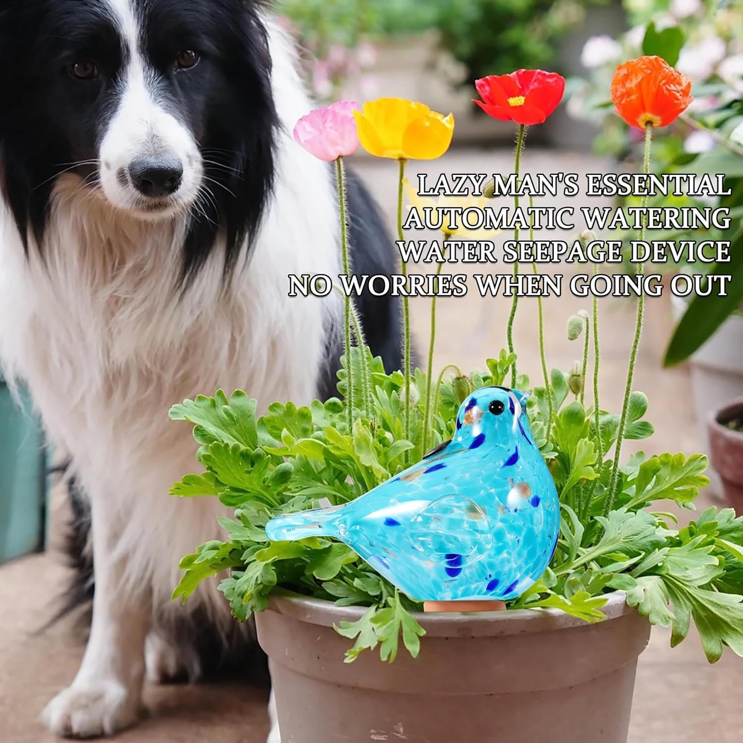 Bird-Shaped Glass Plant Watering Device | Decorative Self-Watering Tool