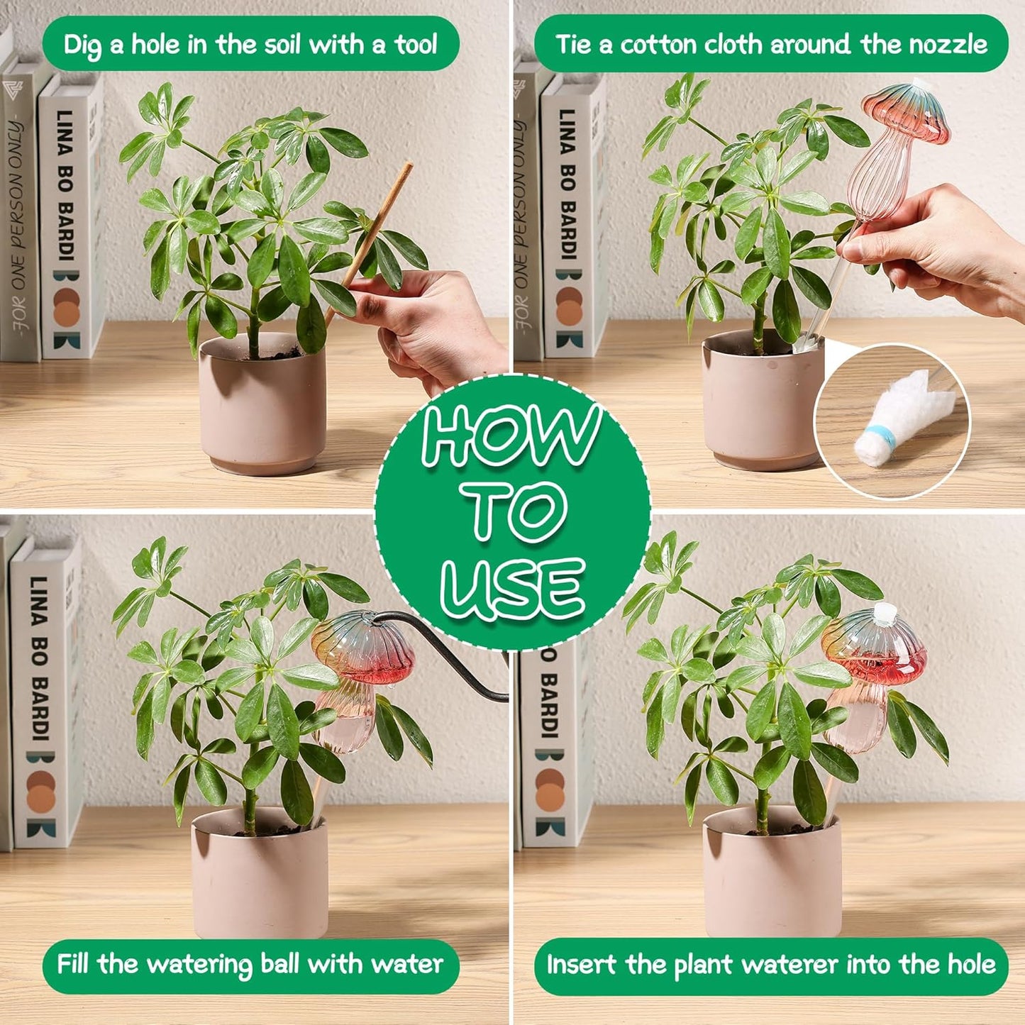 Plant Self-Watering Globes | Automatic Watering System | 4 Pack